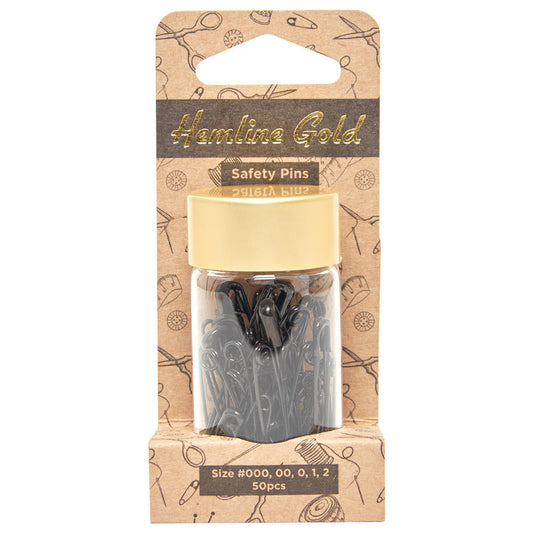 HEMLINE GOLD Safety Pins (Black)