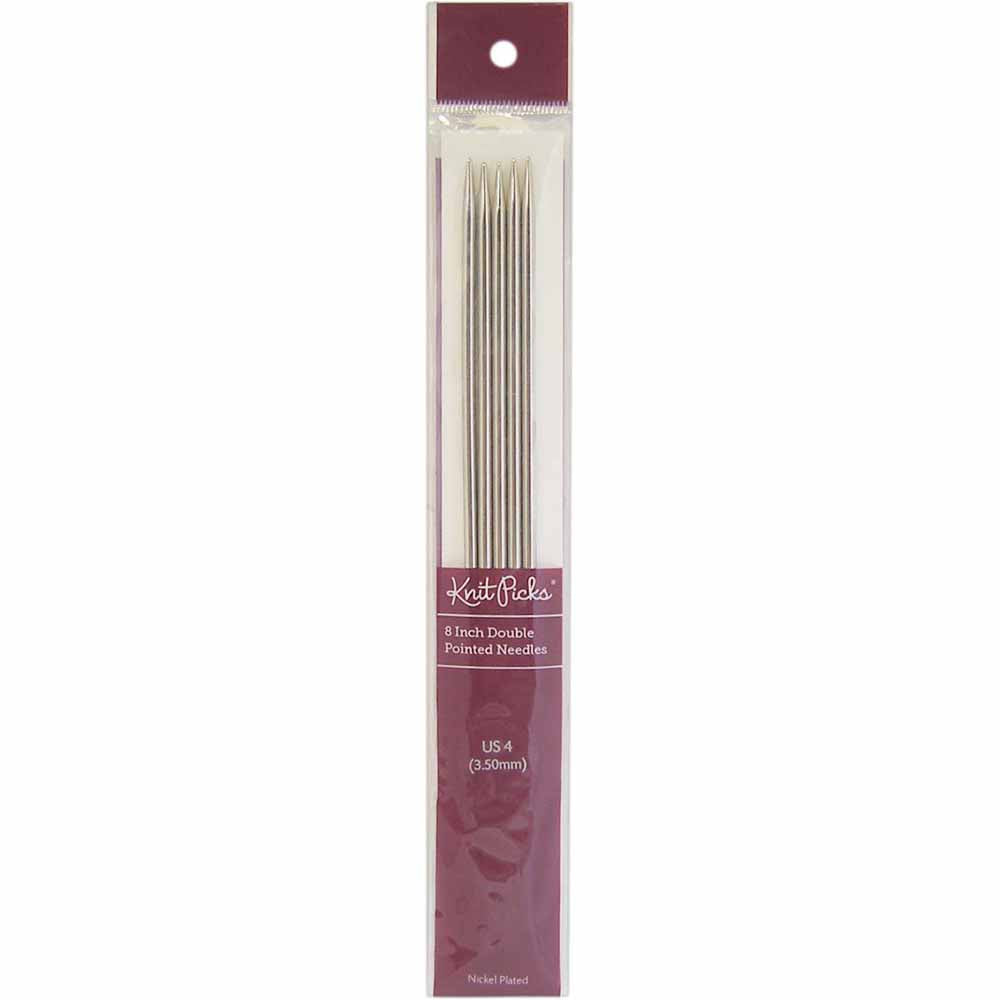 KNIT PICKS Nickel Plated Double Point Knitting Needles 20cm (8") - Set of 5 - 3.5mm/US 4