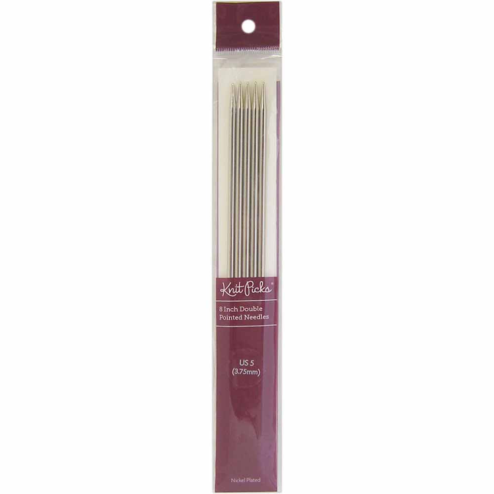 KNIT PICKS Nickel Plated Double Point Knitting Needles 20cm (8") - Set of 5 - 3.75mm/US 5