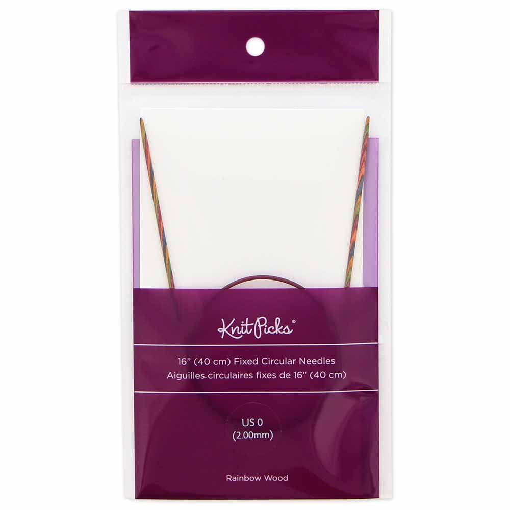 KNIT PICKS Rainbow Wood Circular Knitting Needles - 40 cm/16" - 2mm/US 0