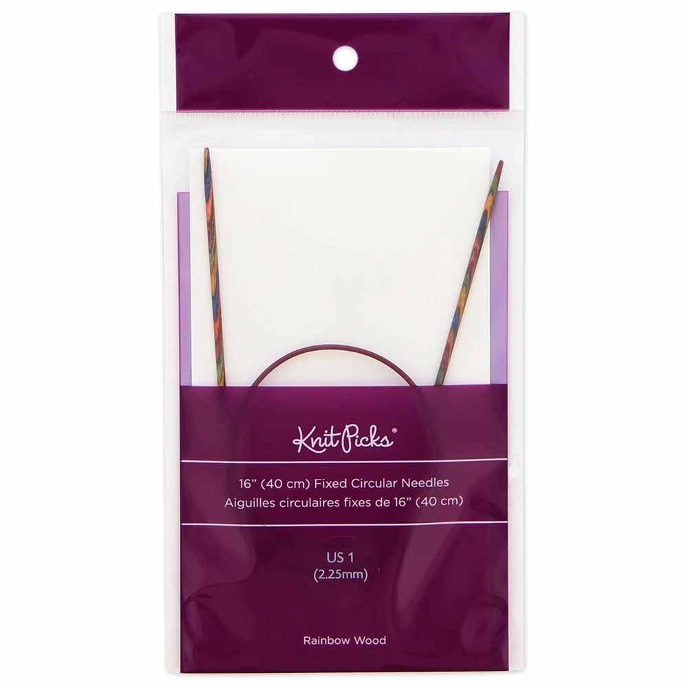 KNIT PICKS Rainbow Wood Circular Knitting Needles - 40 cm/16" - 2.25mm/US 1