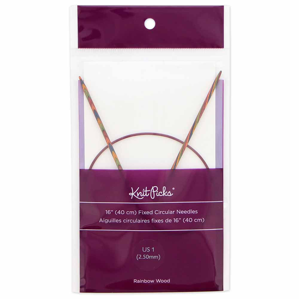 KNIT PICKS Rainbow Wood Circular Knitting Needles - 40 cm/16" - 2.5mm