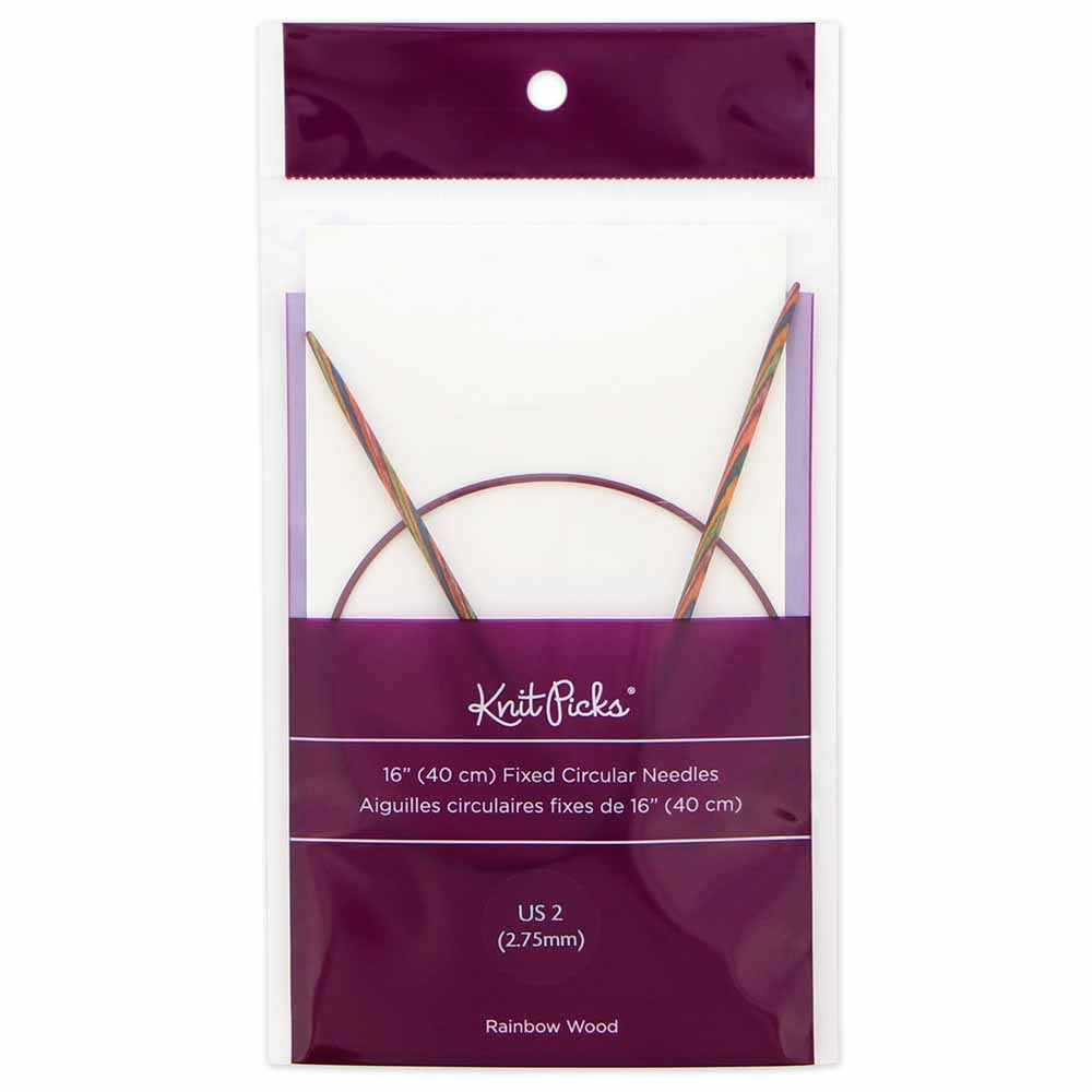 KNIT PICKS Rainbow Wood Circular Knitting Needles - 40 cm/16" - 2.75mm/US 2
