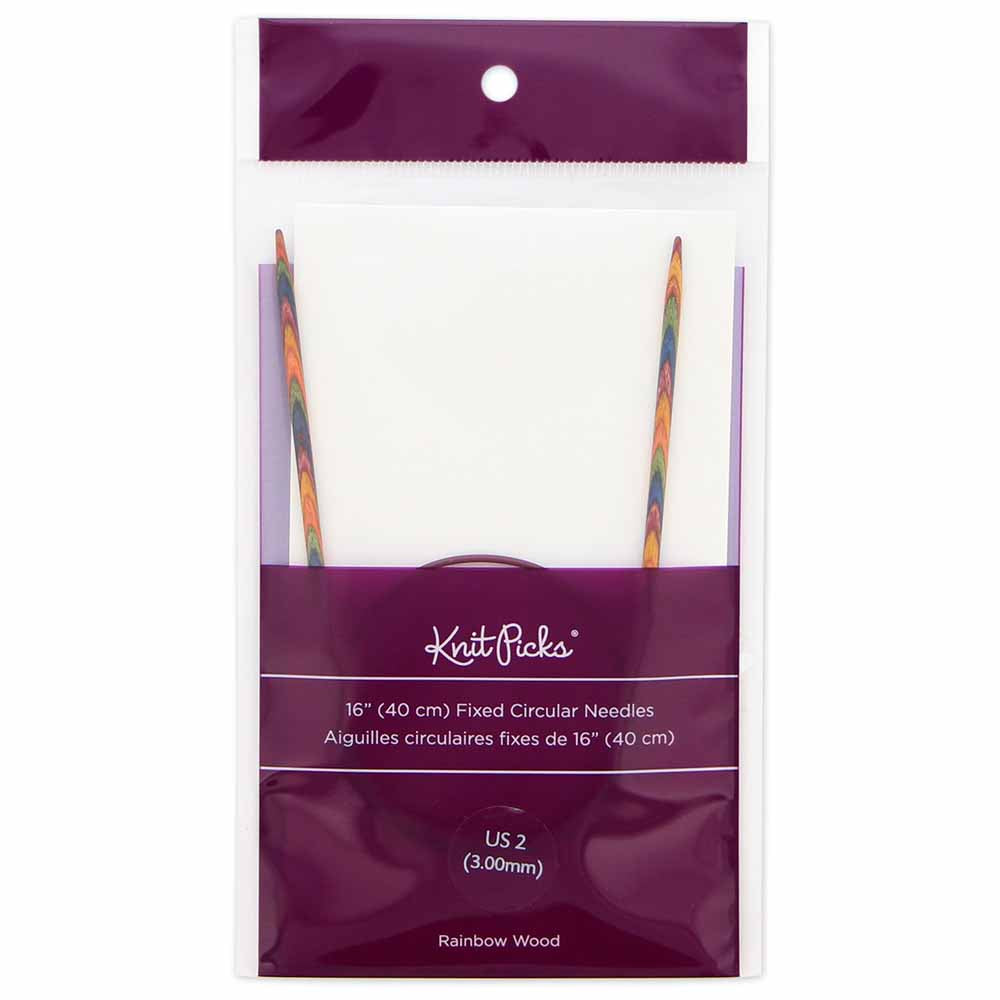 KNIT PICKS Rainbow Wood Circular Knitting Needles - 40 cm/16" - 3mm/US 2