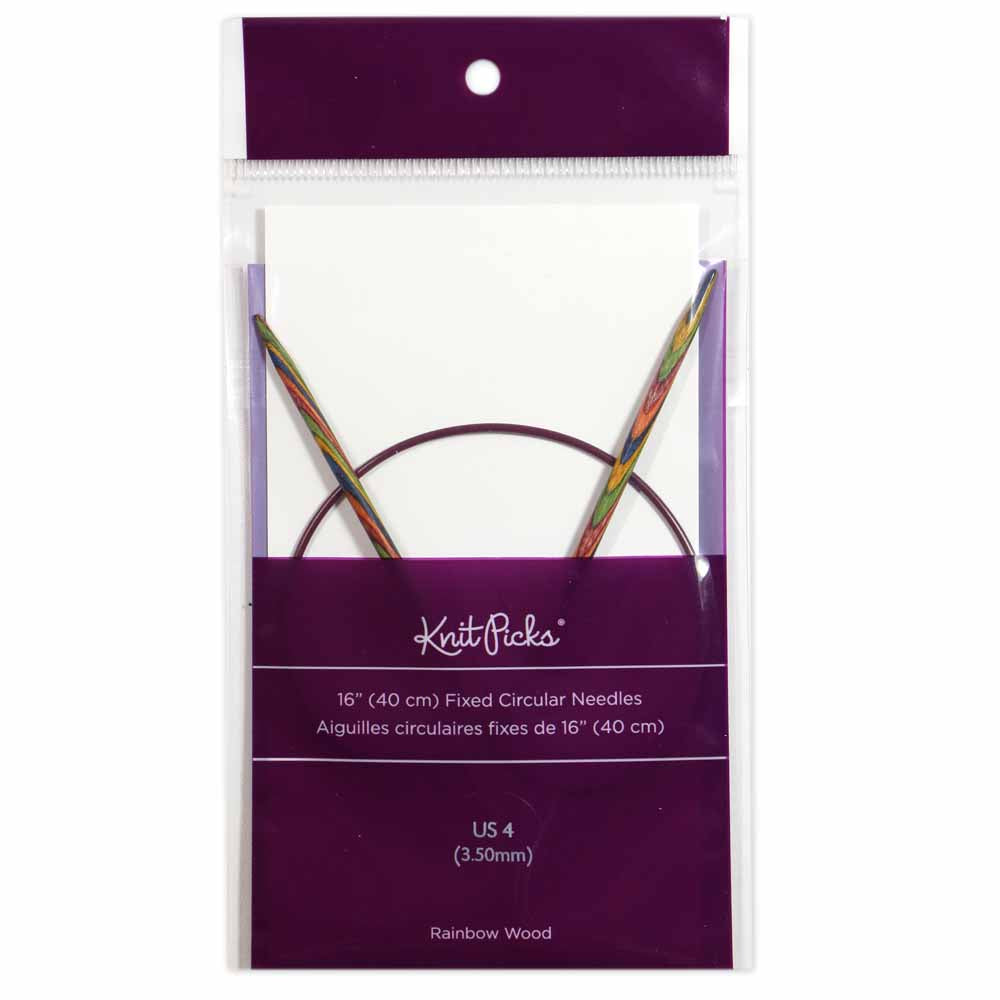 KNIT PICKS Rainbow Wood Circular Knitting Needles - 40 cm/16" - 3.5mm/US 4