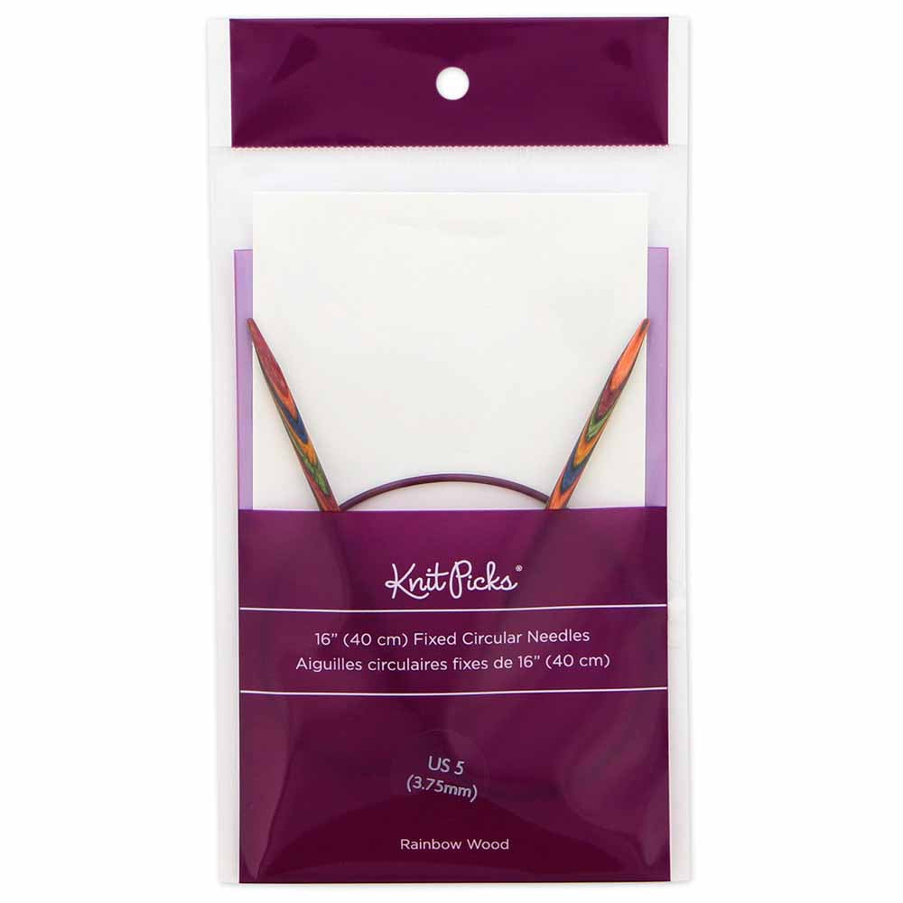 KNIT PICKS Rainbow Wood Circular Knitting Needles - 40 cm/16" - 3.75mm/US 5