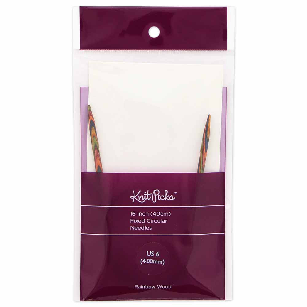 KNIT PICKS Rainbow Wood Circular Knitting Needles - 40 cm/16" - 4mm/US 6