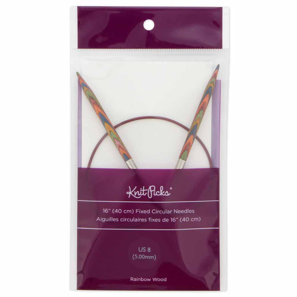 KNIT PICKS Rainbow Wood Circular Knitting Needles - 40 cm/16" - 5mm/US 8