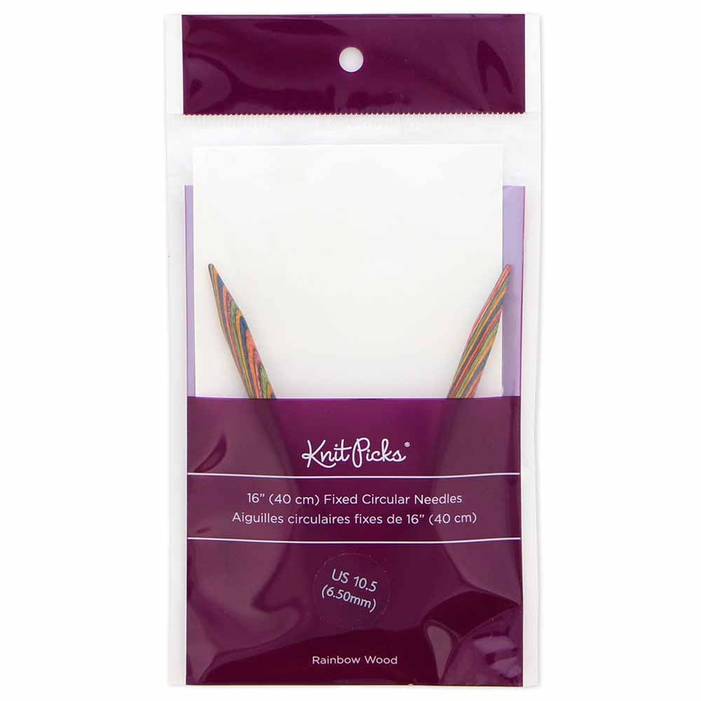 KNIT PICKS Rainbow Wood Circular Knitting Needles - 40 cm/16" - 6.5mm/US 10.5