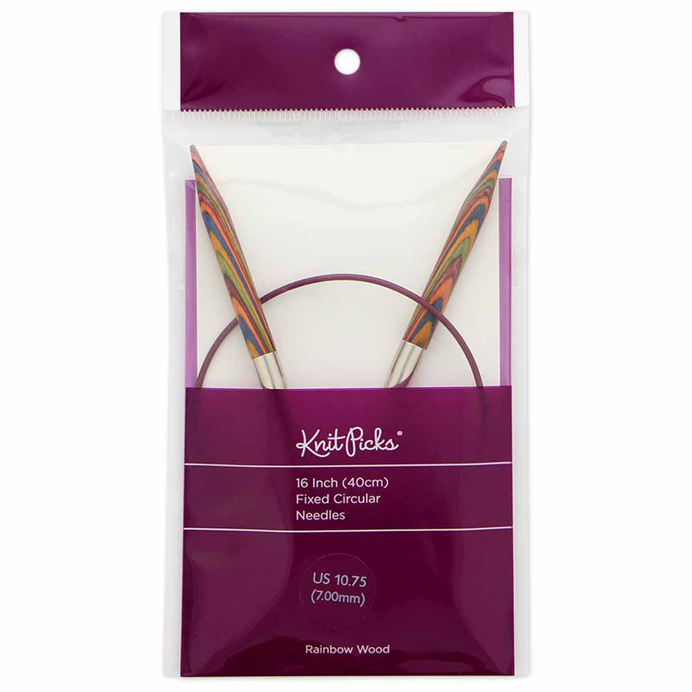 KNIT PICKS Rainbow Wood Circular Knitting Needles - 40 cm/16" - 7mm