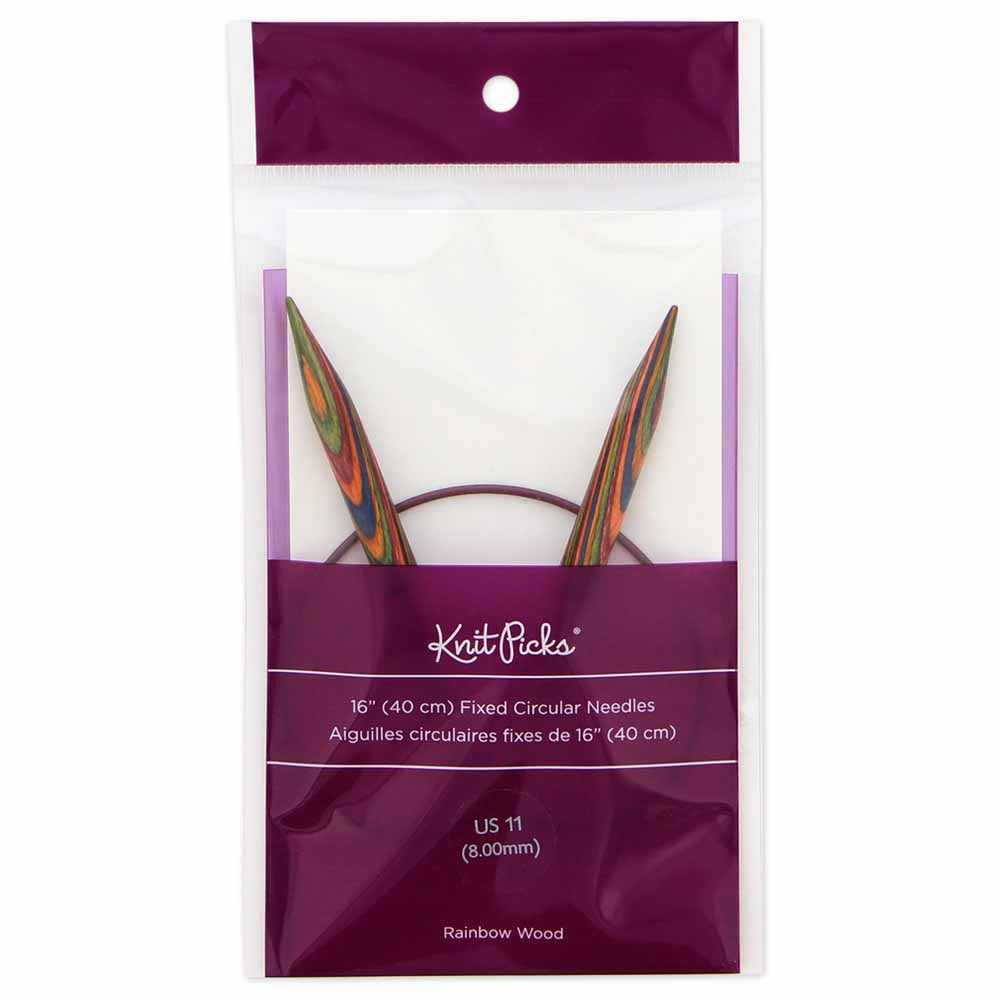 KNIT PICKS Rainbow Wood Circular Knitting Needles - 40 cm/16" - 8mm/US 11
