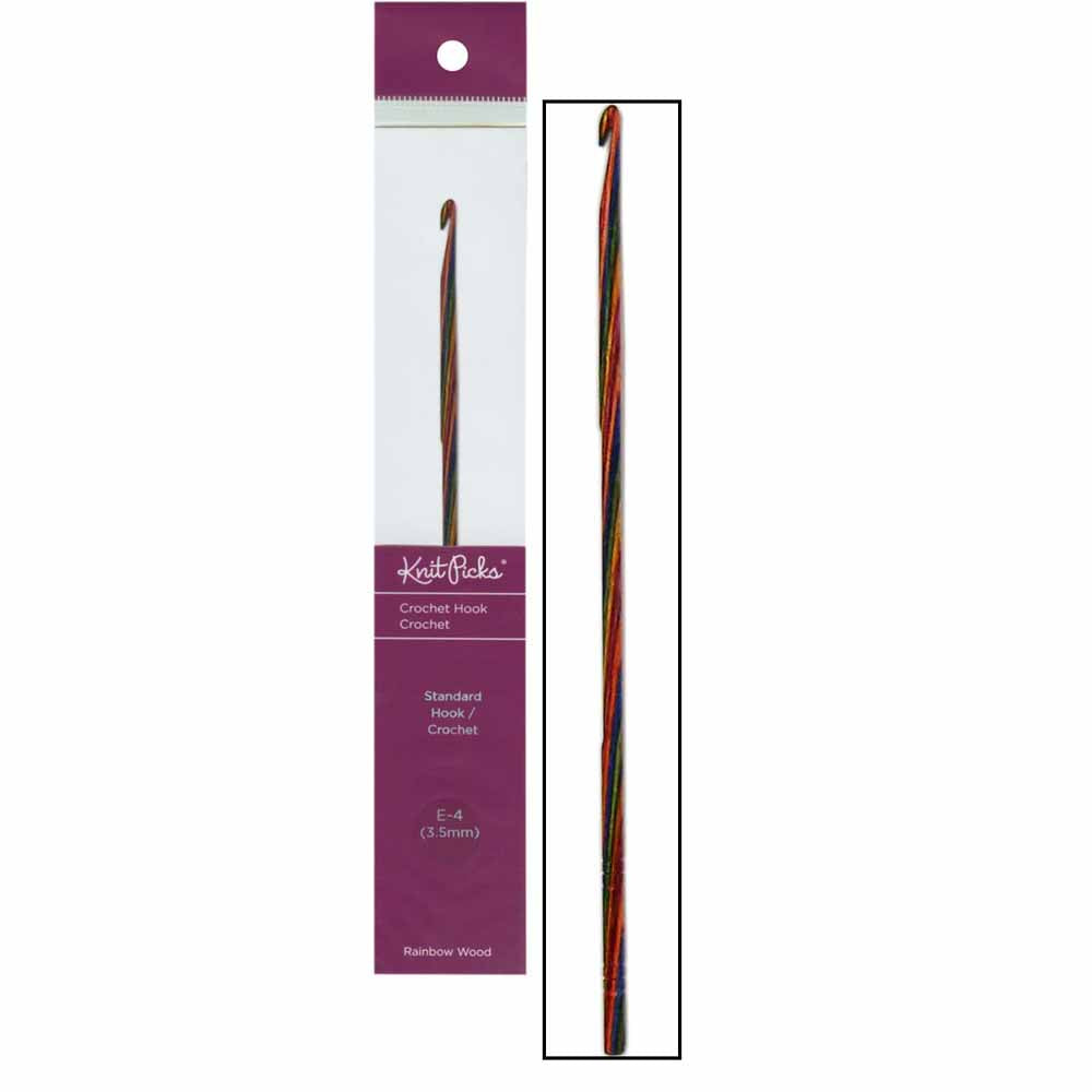 KNIT PICKS Rainbow Wood Crochet Hooks 15cm (6") - 3.5mm/US E-4