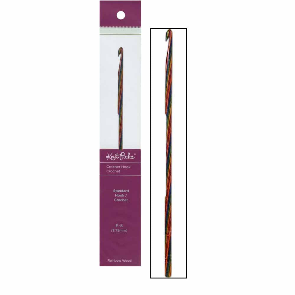 KNIT PICKS Rainbow Wood Crochet Hooks 15cm (6") - 3.75mm/US F-5