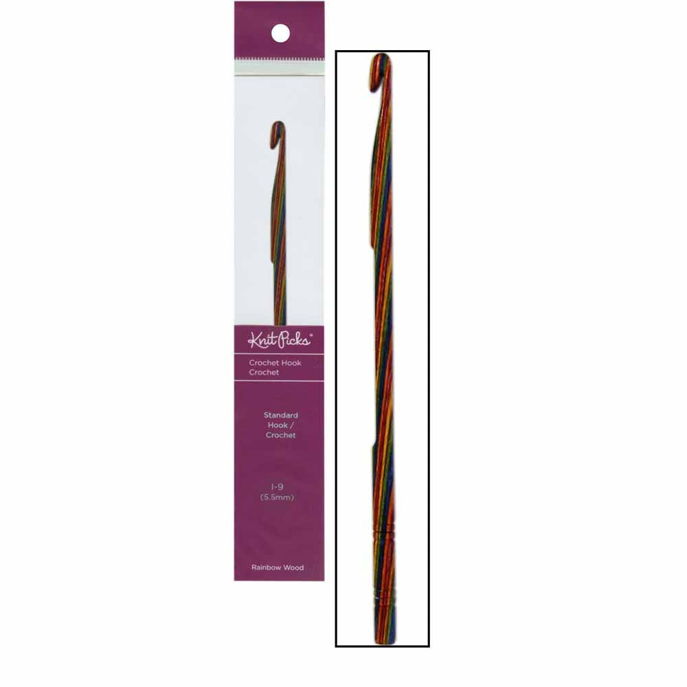 KNIT PICKS Rainbow Wood Crochet Hooks 15cm (6") - 5.5mm/US I-9