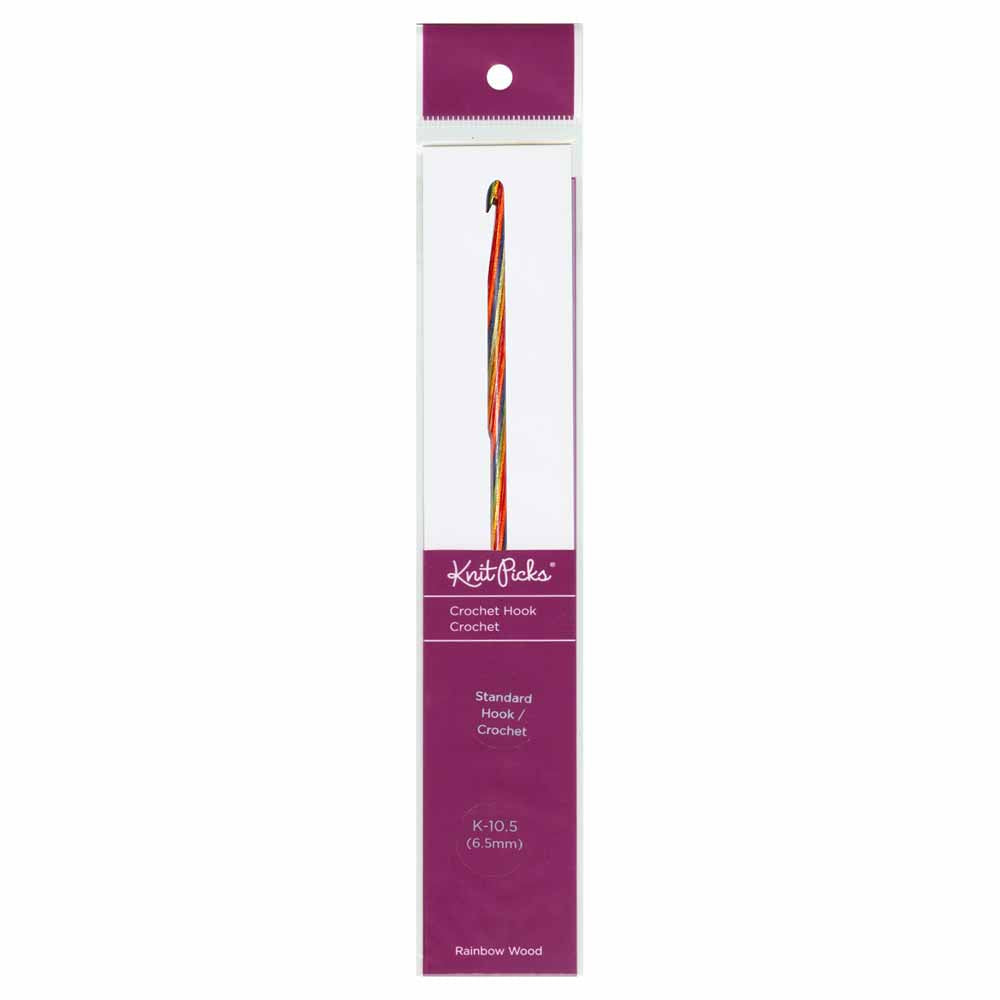 KNIT PICKS Rainbow Wood Crochet Hooks 15cm (6") - 6.5mm/US K-10.5