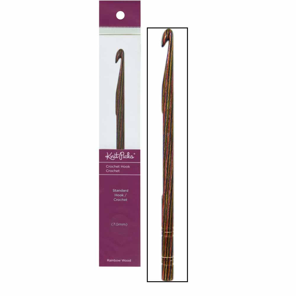 KNIT PICKS Rainbow Wood Crochet Hooks 15cm (6") - 7mm