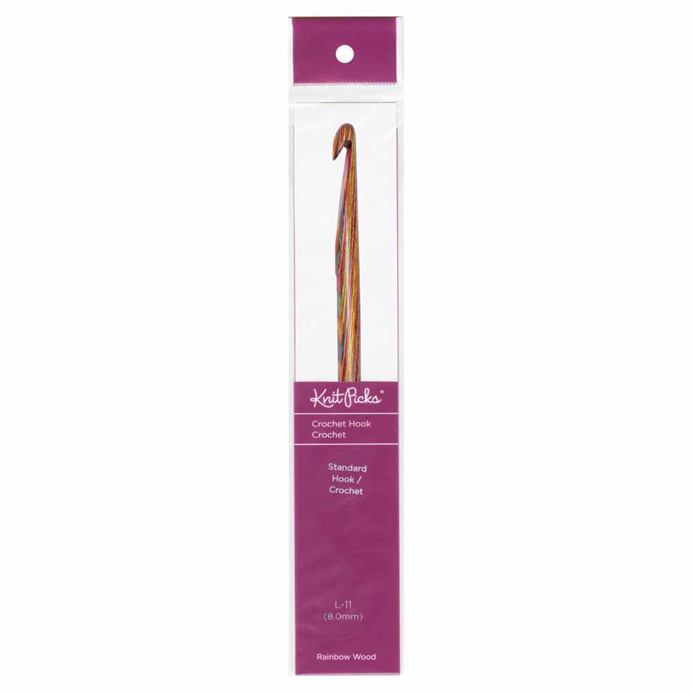 KNIT PICKS Rainbow Wood Crochet Hooks 15cm (6") - 8mm/US L-11