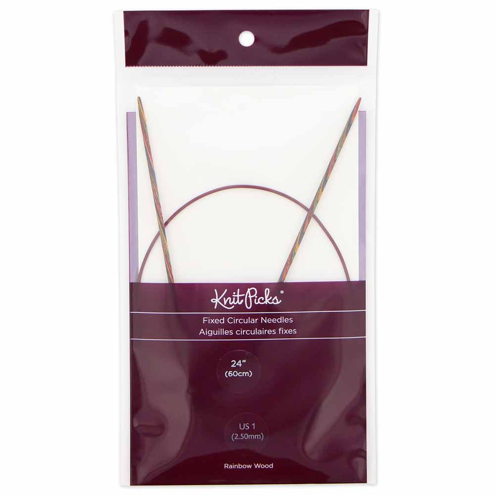 KNIT PICKS Rainbow Wood Circular Knitting Needles - 60 cm/24" - 2.5mm