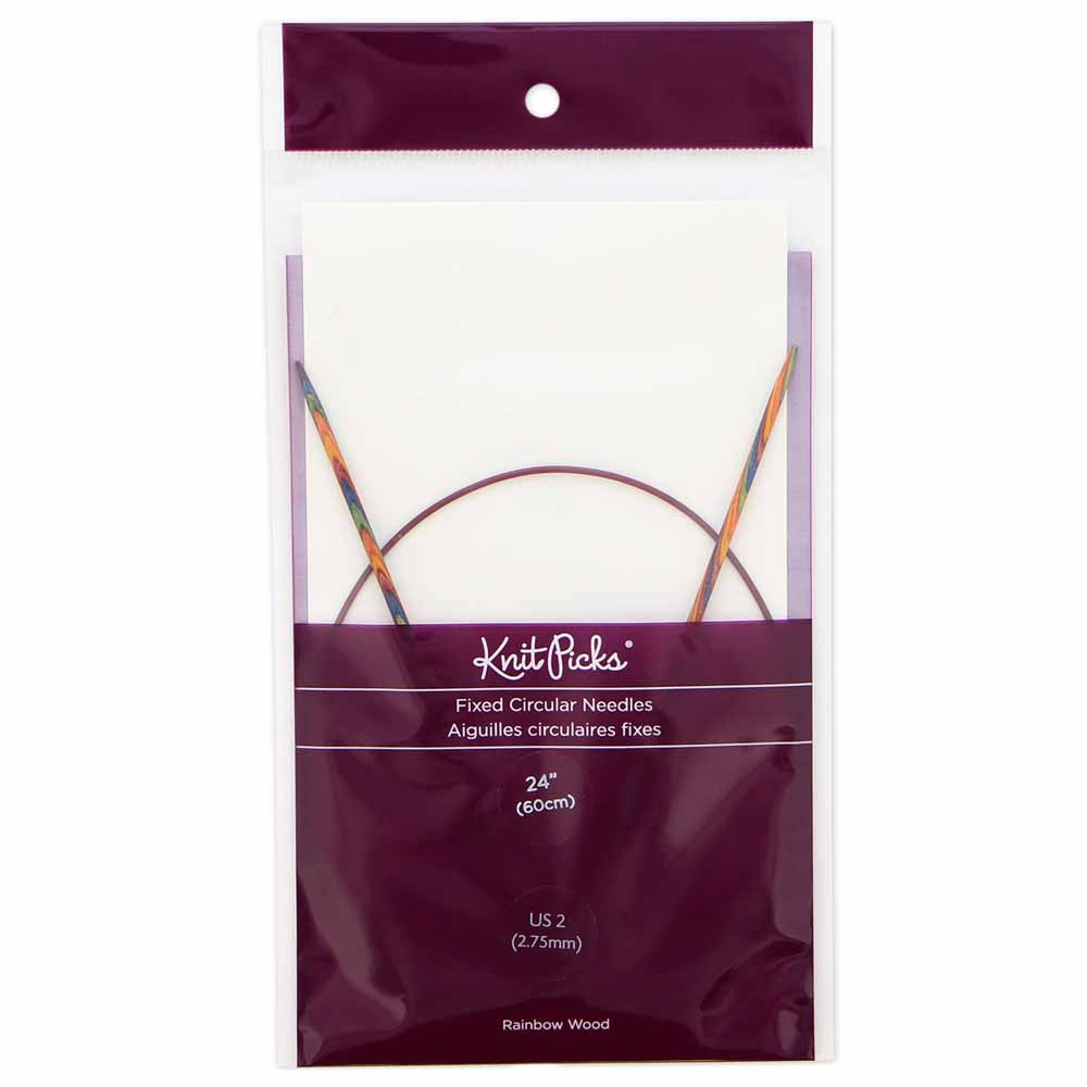 KNIT PICKS Rainbow Wood Circular Knitting Needles - 60 cm/24" - 2.75mm/US 2
