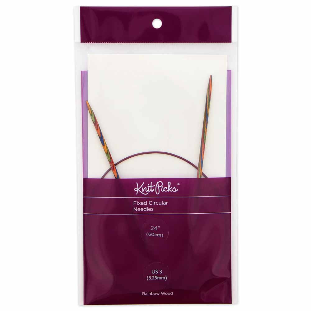 KNIT PICKS Rainbow Wood Circular Knitting Needles - 60 cm/24" - 3.25mm/US 3