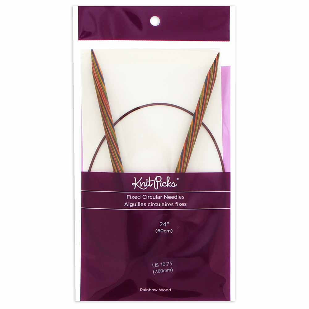 KNIT PICKS Rainbow Wood Circular Knitting Needles - 60cm (24") - 7mm