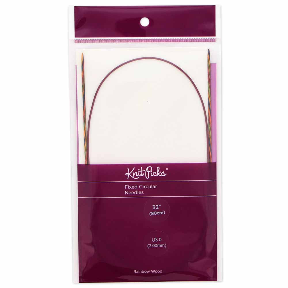 KNIT PICKS Rainbow Wood Circular Knitting Needles - 80 cm/32" - 2mm/US 0