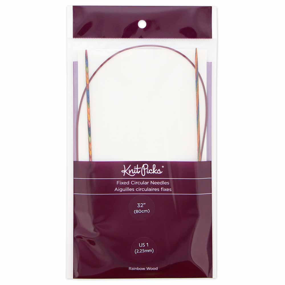 KNIT PICKS Rainbow Wood Circular Knitting Needles - 80 cm/32" - 2.25mm/US 1
