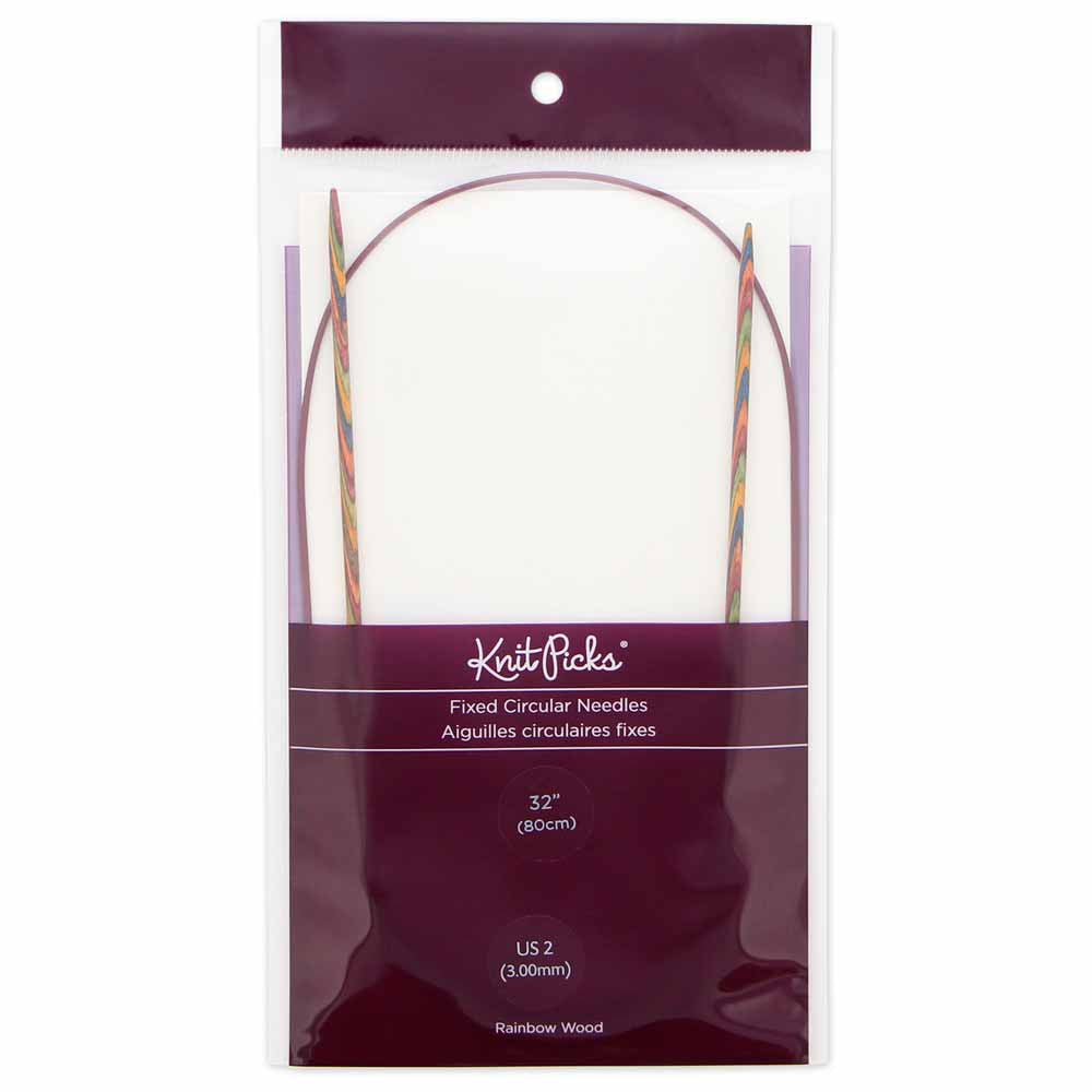 KNIT PICKS Rainbow Wood Circular Knitting Needles - 80 cm/32" - 3mm/US 2
