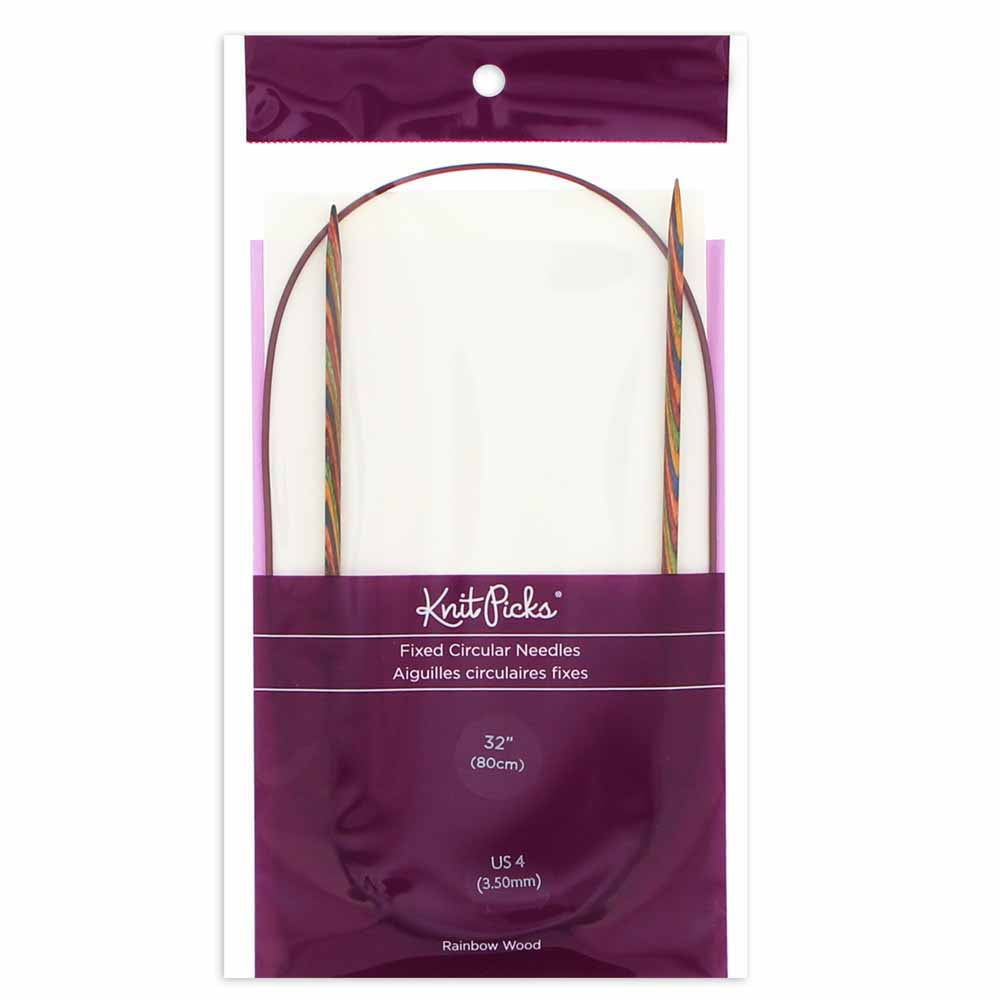 KNIT PICKS Rainbow Wood Circular Knitting Needles - 80cm (32") - 3.5mm/US 4