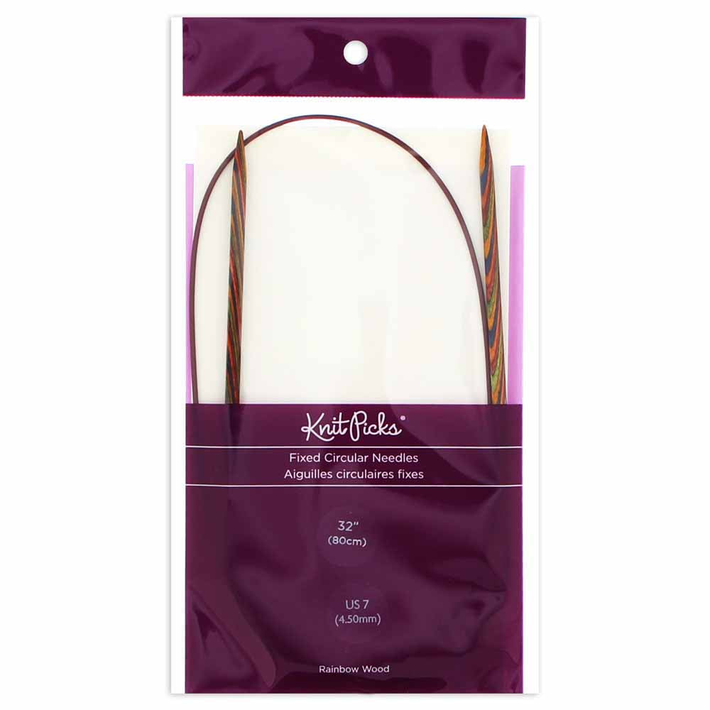 KNIT PICKS Rainbow Wood Circular Knitting Needles - 80cm (32") - 4.5mm/US 7