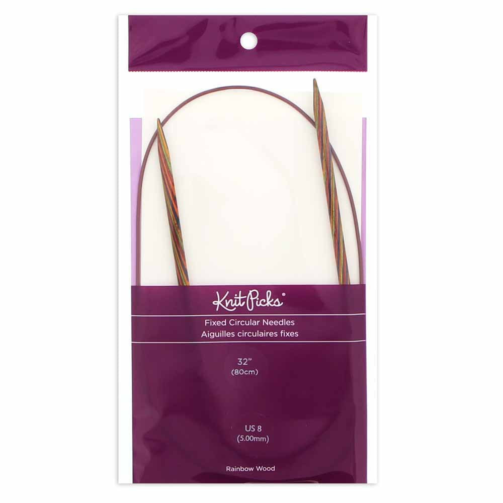KNIT PICKS Rainbow Wood Circular Knitting Needles - 80cm (32") - 5mm/US 8