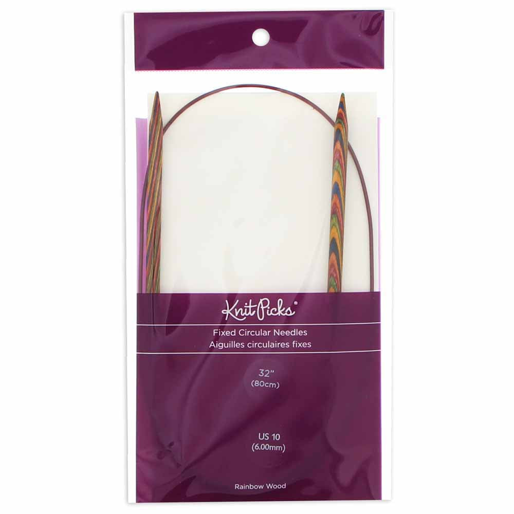 KNIT PICKS Rainbow Wood Circular Knitting Needles - 80cm (32") - 6mm/US 10