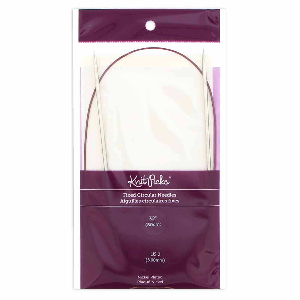 KNIT PICKS Nickel Plated Circular Knitting Needles - 80cm (32") - 3mm/US 2