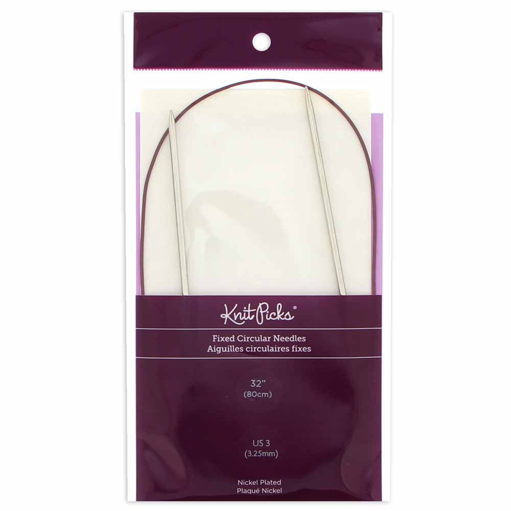KNIT PICKS Nickel Plated Circular Knitting Needles - 80cm (32") - 3.25mm/US 3