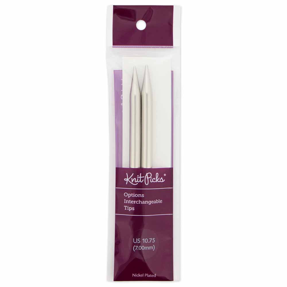 KNIT PICKS Nickle Plated Interchangeable Circular Needle Tips 12cm (5") - 7mm/US 10.75