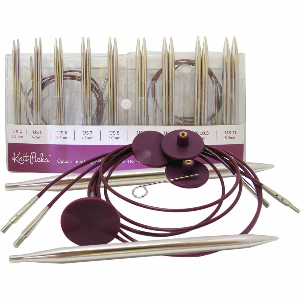 KNIT PICKS Nickel Plated Interchangeable Circular Needle Set - 12cm (5")