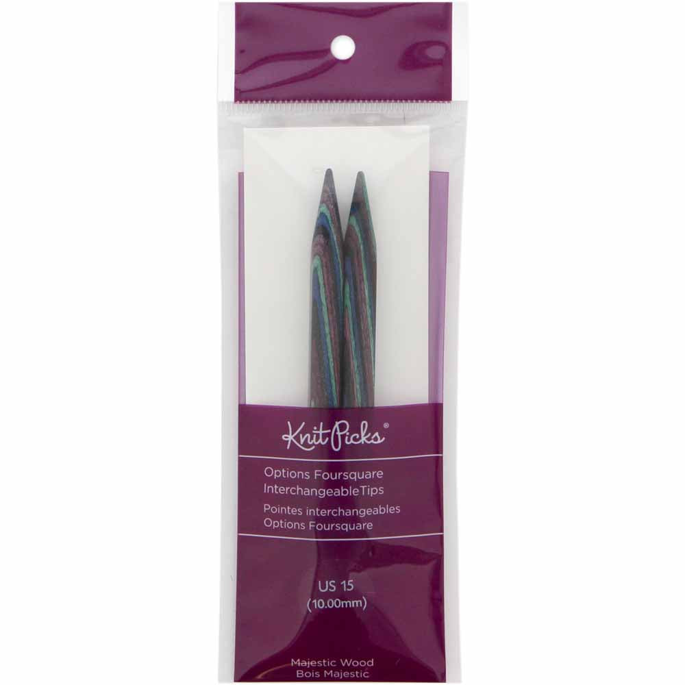 KNIT PICKS Foursquare Majestic Wood Interchangeable Circular Needle Tips 12cm (5") - 10mm/US 15