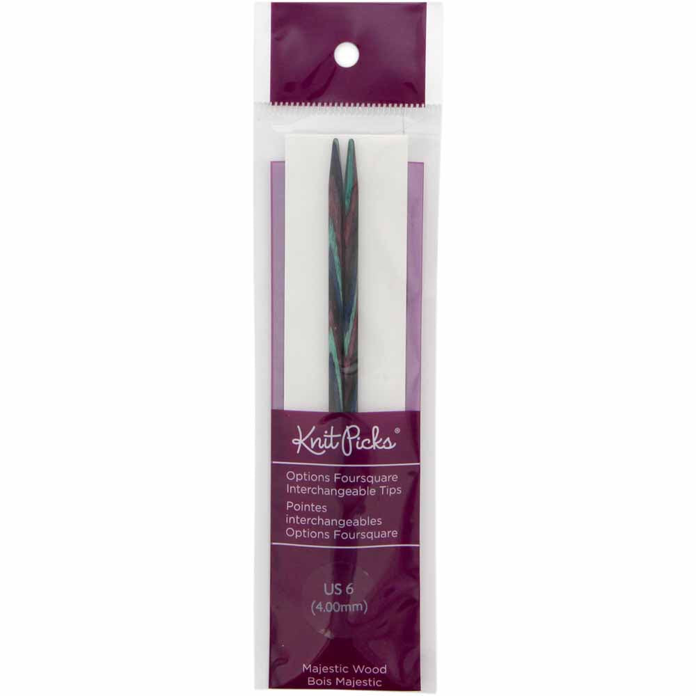 KNIT PICKS Foursquare Majestic Wood Interchangeable Circular Needle Tips 12cm (5") - 4mm/US 6
