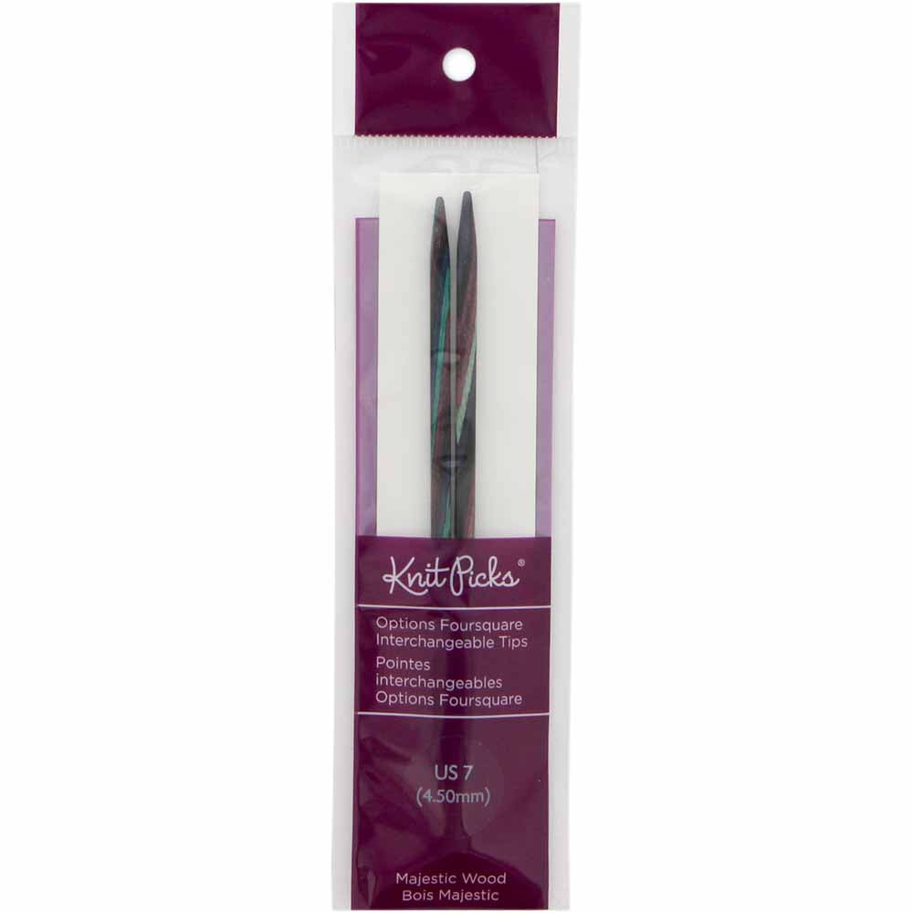 KNIT PICKS Foursquare Majestic Wood Interchangeable Circular Needle Tips 12cm (5") - 4.5mm/US 7