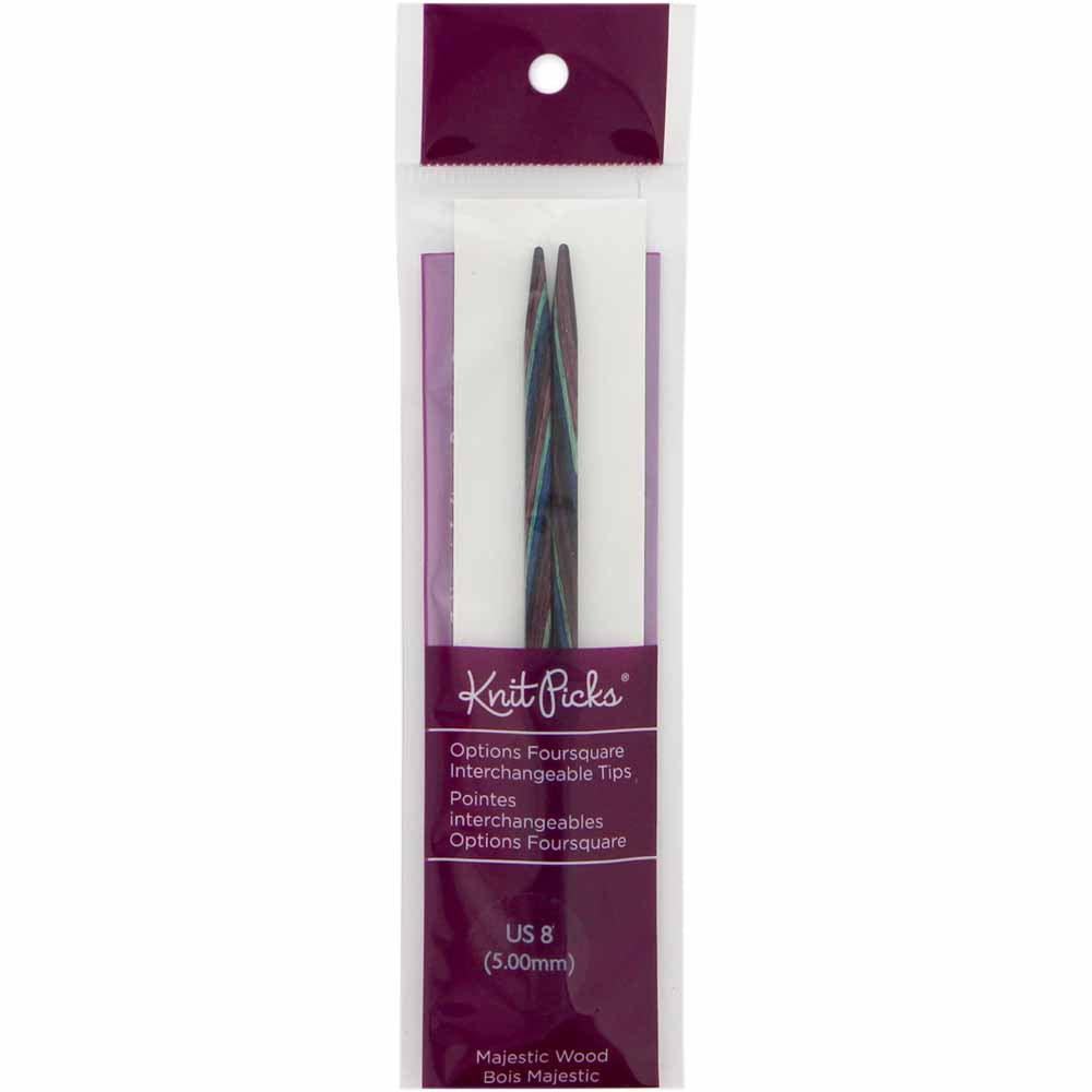 KNIT PICKS Foursquare Majestic Wood Interchangeable Circular Needle Tips 12cm (5") - 5mm/US 8