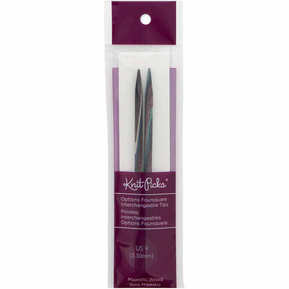 KNIT PICKS Foursquare Majestic Wood Interchangeable Circular Needle Tips 12cm (5") - 5.5mm/US 9