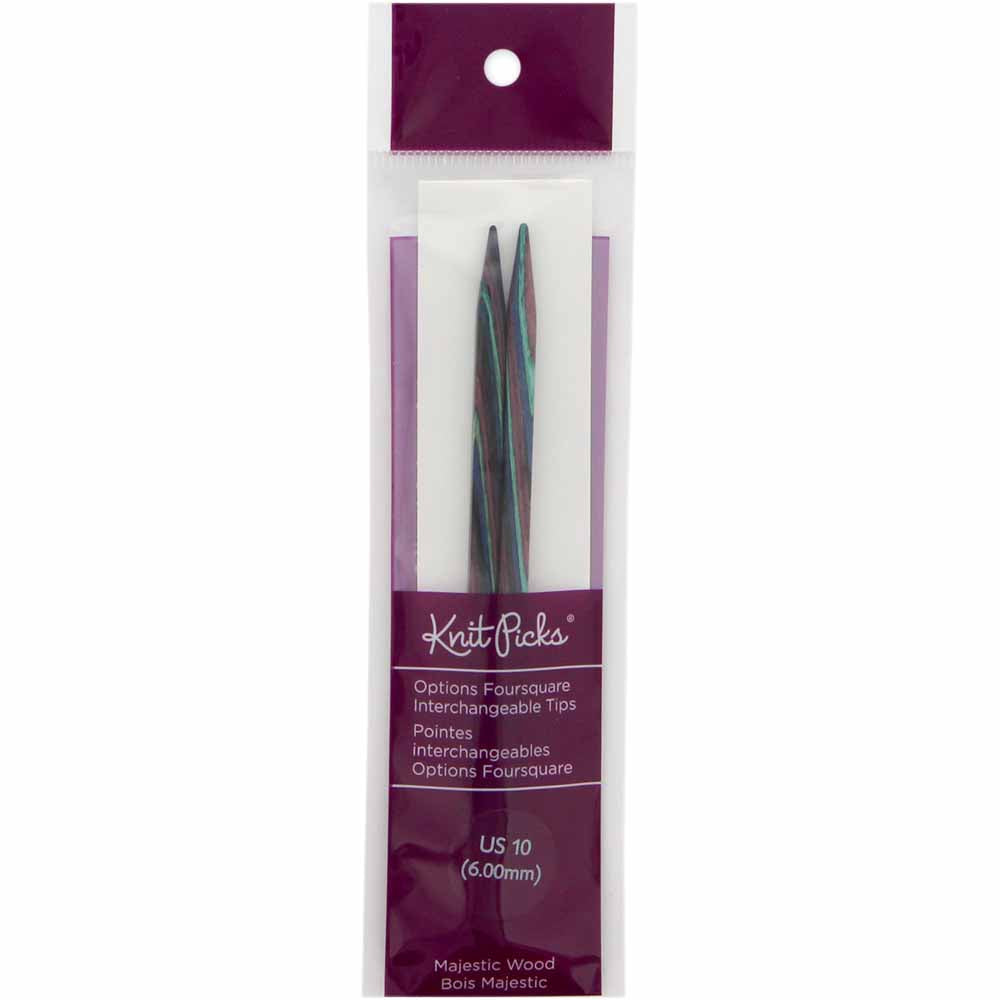 KNIT PICKS Foursquare Majestic Wood Interchangeable Circular Needle Tips 12cm (5") - 6mm/US 10