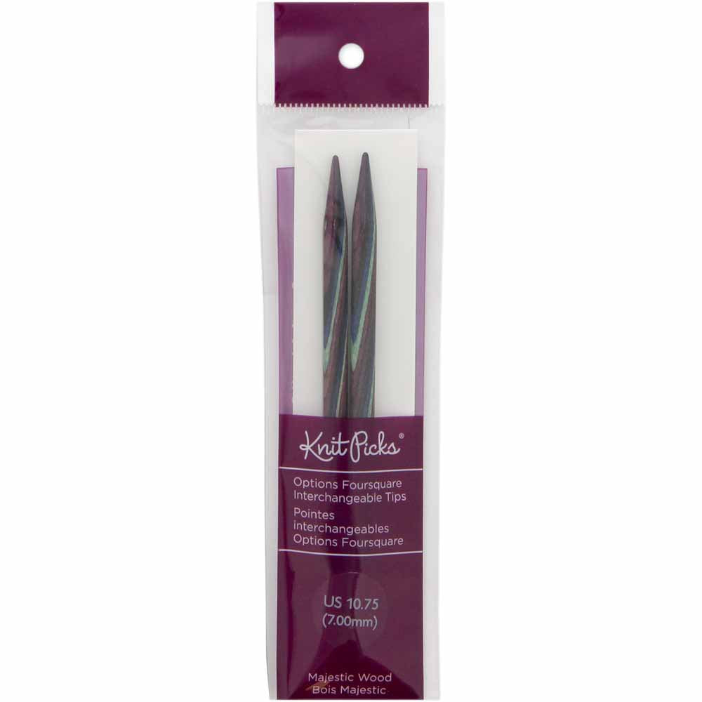 KNIT PICKS Foursquare Majestic Wood Interchangeable Circular Needle Tips 12cm (5") - 7mm/US 10.75