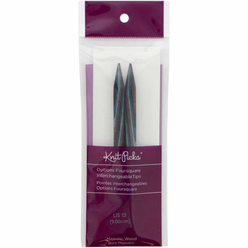 KNIT PICKS Foursquare Majestic Wood Interchangeable Circular Needle Tips 12cm (5") - 9mm/US 13