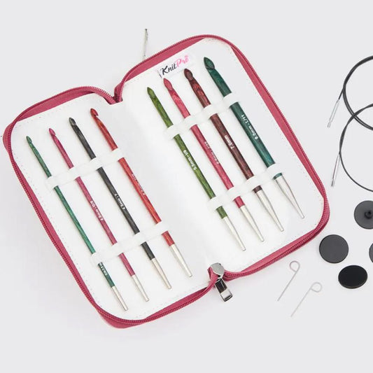 KNITPRO Dreamz Tunisian Interchangeable Needle Set 8 pcs Afghan Crochet Hook- Deluxe