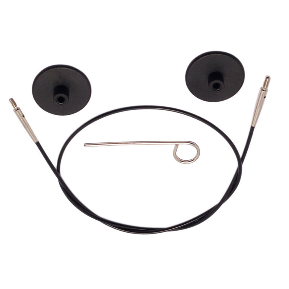 KNITPRO Interchangeable Needle Cable 50cm Blk 30cm (12 in.) to make (20 in.)