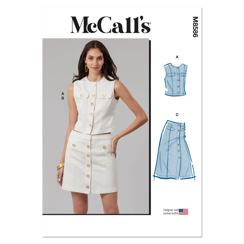 MCCALLS M8586 Misses' Top and Skirt in Two Lengths