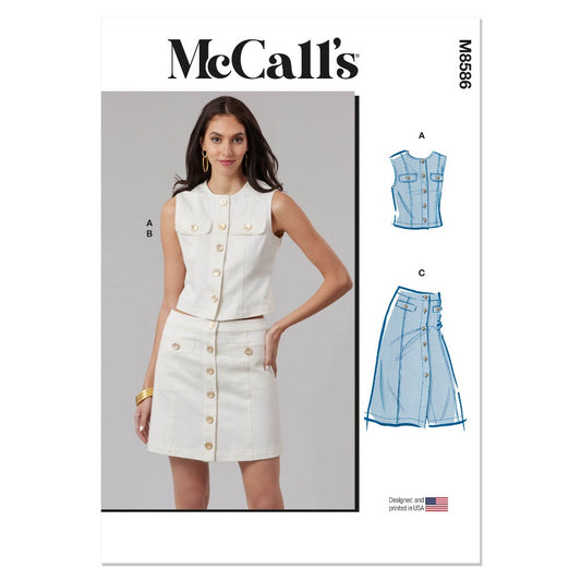 MCCALLS M8586 Misses' Top and Skirt in Two Lengths
