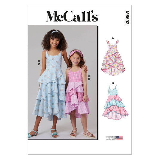 MCCALLS M8592 Children's and Girls' Dresses and Headband