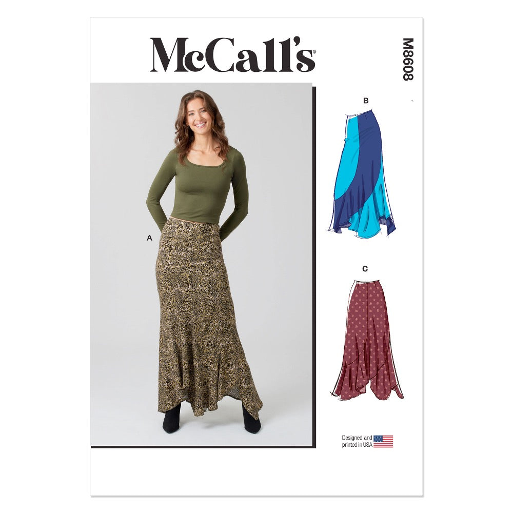 McCalls M8608 Misses' Asymmetric Skirt